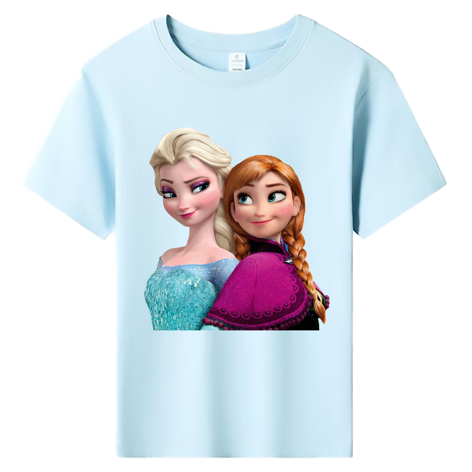（画像用） アナと雪の女王 アンナ エルサ Frozen Anna Elsa 綿100％キッズTシャツ（フロントプリント）